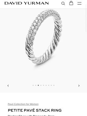 David Yurman Petite Pavé stack ring size 6